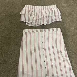 worn once! matching set bandeau with long skirt